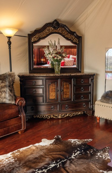 World-Class Glamping - a luxury tent interior at Star Camp