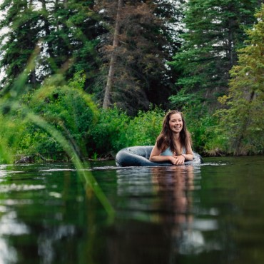 A relaxing river float in the wild